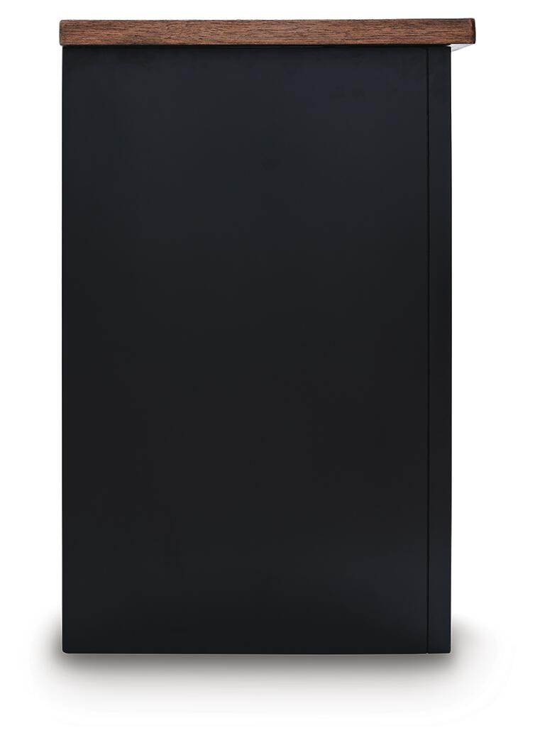 Wildenauer Brown/Black 76" TV Stand with Electric Fireplace - W664W1
