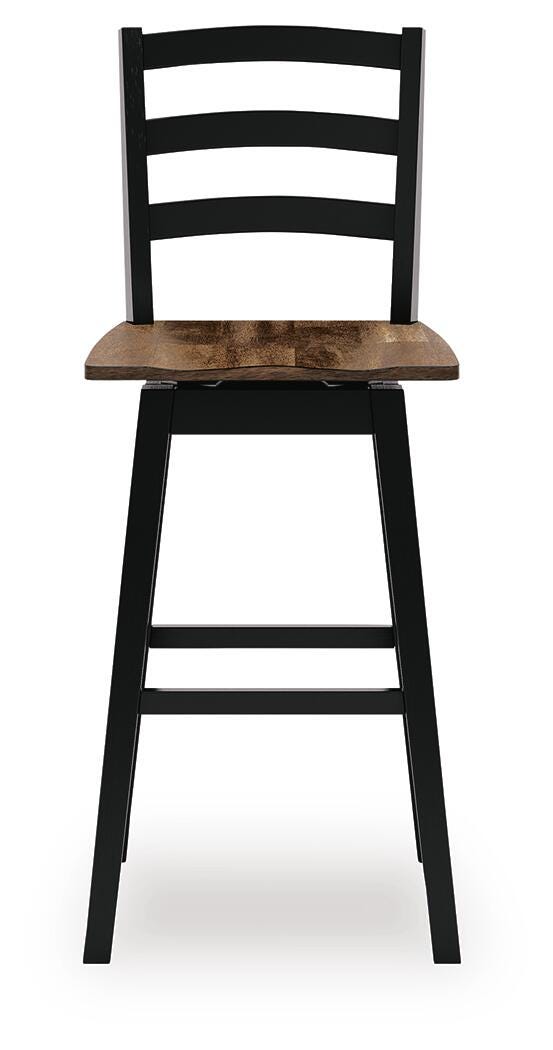 Wildenauer Brown/Black Bar Height Bar Stool, Set of 2 - D634-230