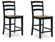 Wildenauer Brown/Black Counter Height Barstool, Set of 2 - D634-124