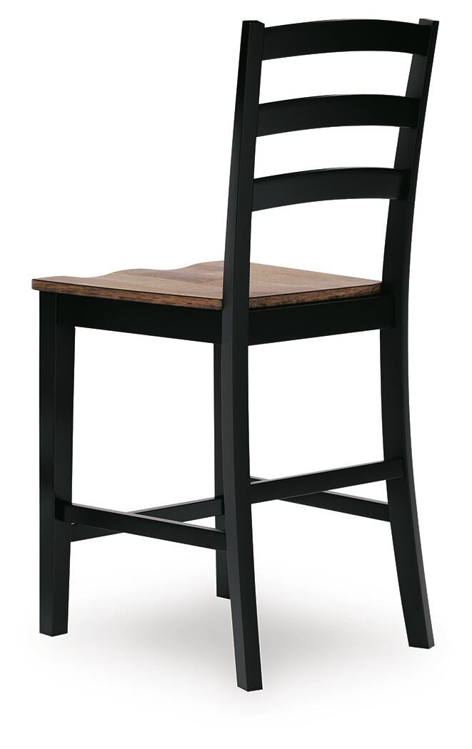 Wildenauer Brown/Black Counter Height Barstool, Set of 2 - D634-124