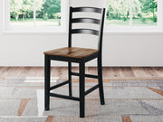 Wildenauer Brown/Black Counter Height Barstool (Set of 2) - D634-124X2
