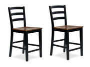 Wildenauer Brown/Black Counter Height Barstool (Set of 2) - D634-124X2