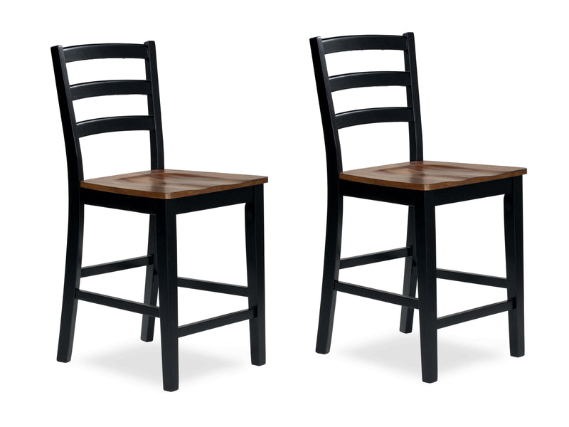 Wildenauer Brown/Black Counter Height Barstool (Set of 2) - D634-124X2