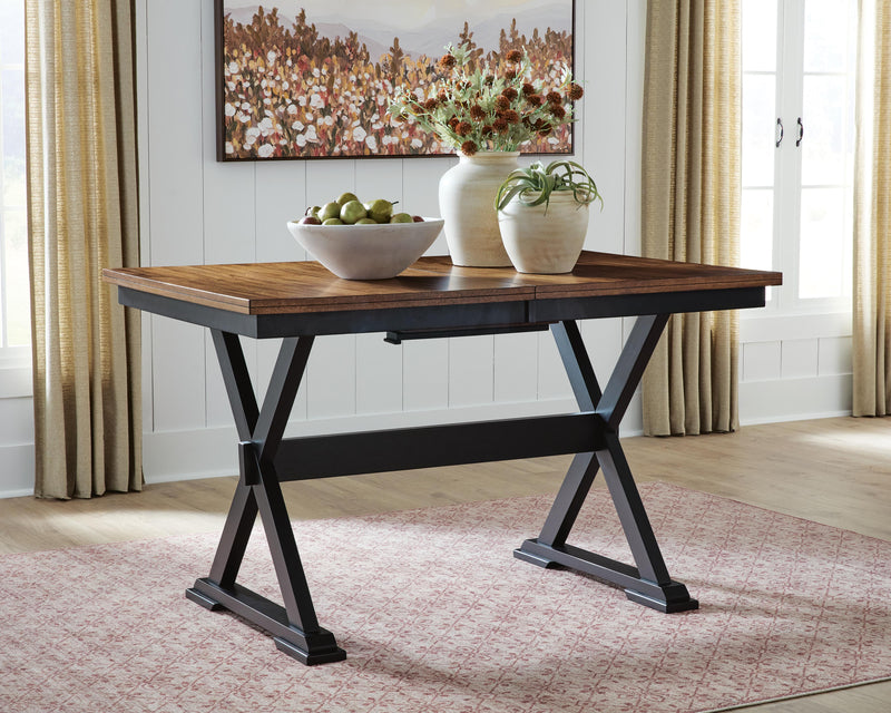 Wildenauer Brown/Black Counter Height Butterfly Extension Table - D634-32