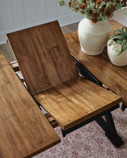 Wildenauer Brown/Black Counter Height Butterfly Extension Table - D634-32