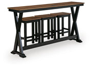 Wildenauer Brown/Black Counter Height Dining Table and 3 Barstools Set - D634-113