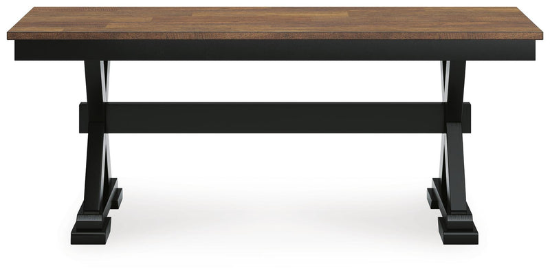 Wildenauer Brown/Black Dining Table, 2 Chairs and 2 Benches - D634D7