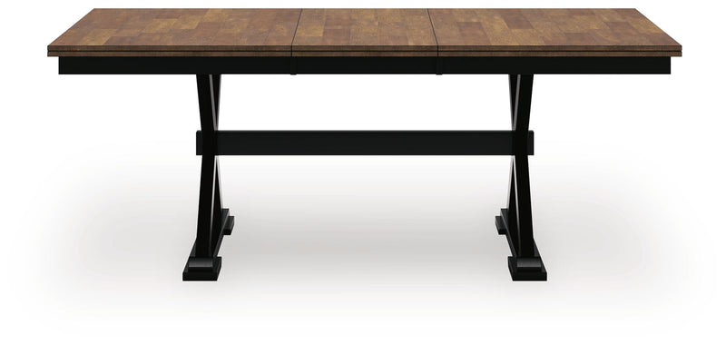 Wildenauer Brown/Black Dining Table, 2 Chairs and 2 Benches - D634D7