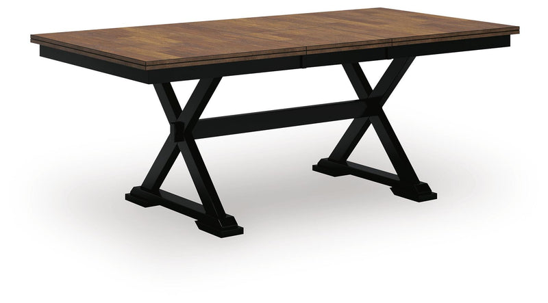 Wildenauer Brown/Black Dining Table, 2 Chairs and 2 Benches - D634D7
