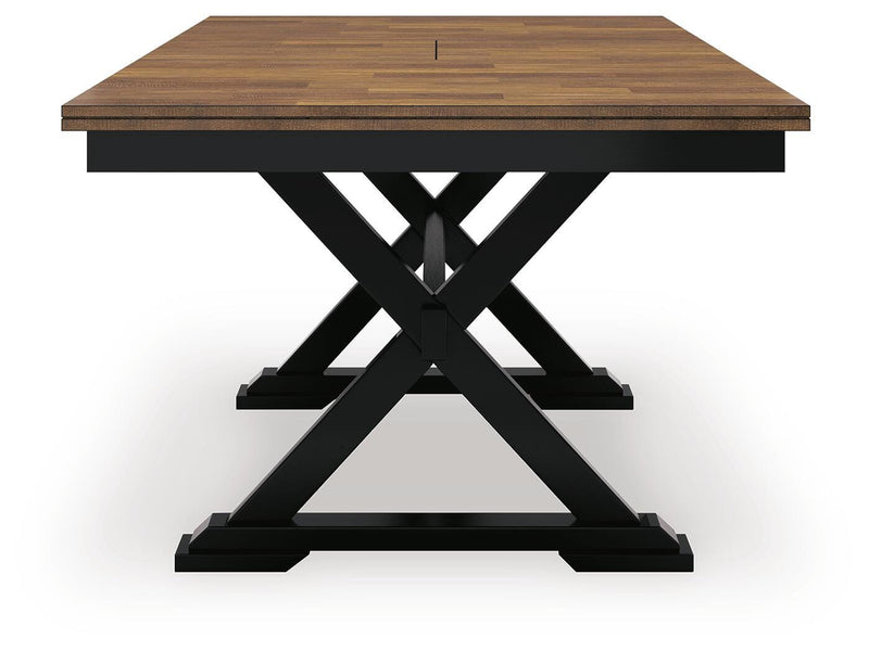 Wildenauer Brown/Black Dining Table, 2 Chairs and 2 Benches - D634D7