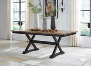 Wildenauer Brown/Black Dining Table, 2 Chairs and 2 Benches - D634D7