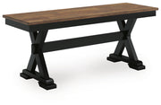 Wildenauer Brown/Black Dining Table, 2 Chairs and 2 Benches - D634D7