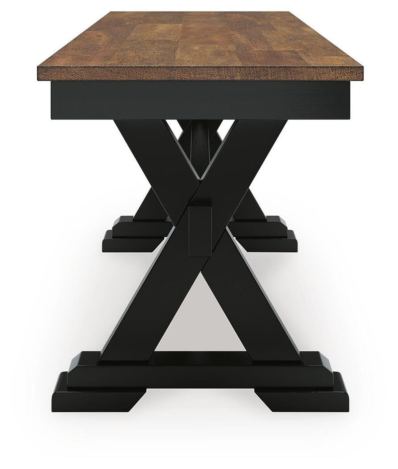 Wildenauer Brown/Black Dining Table, 2 Chairs and 2 Benches - D634D7