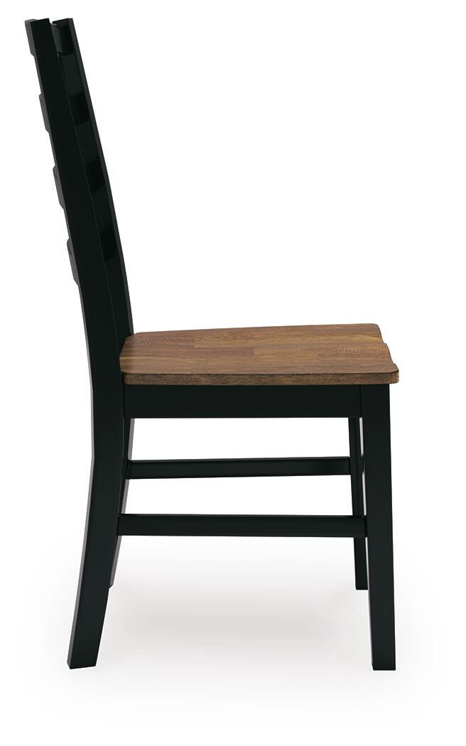Wildenauer Brown/Black Dining Table, 2 Chairs and 2 Benches - D634D7