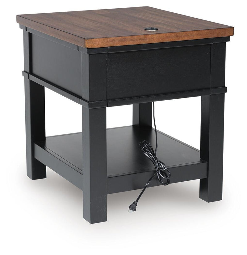 Wildenauer Brown/Black End Table - T664-3