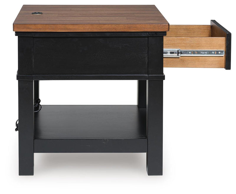 Wildenauer Brown/Black End Table - T664-3