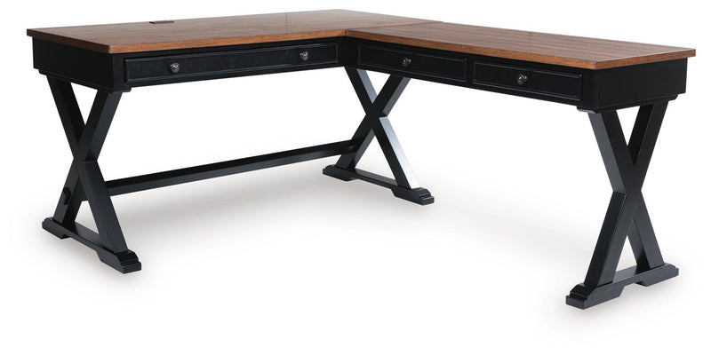Wildenauer Brown/Black Home Office Desk - H664H2