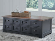 Wildenauer Brown/Black Lift-Top Coffee Table - T664-9