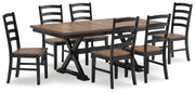 Wildenauer Brown/Black Dining Table and 6 Chairs - Gate FurnitureDining Room Set