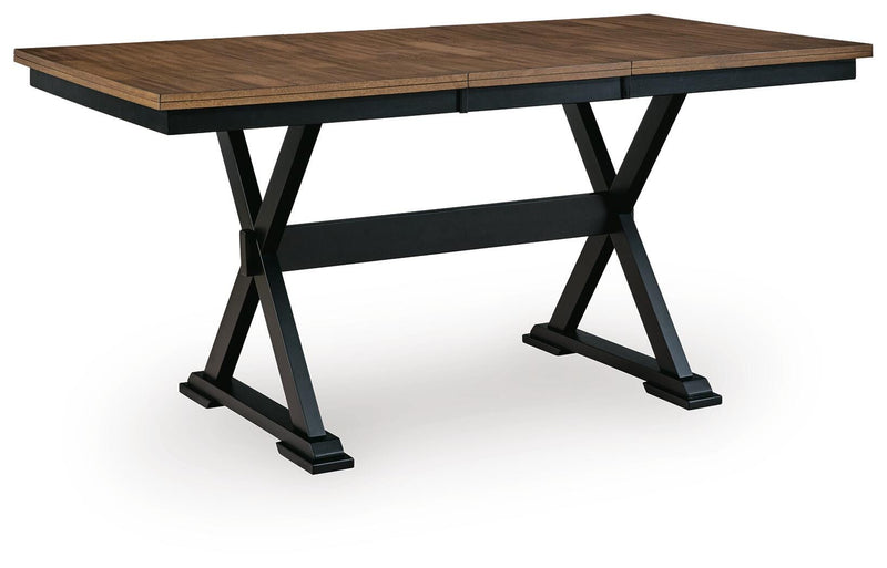 Wildenauer Counter Height Extension Dining Table and 4 Barstools - D634D9