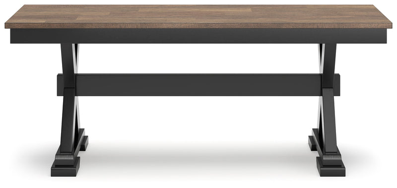 Wildenauer Dining Table and 6 Chairs and Bench in Brown/Black from Ashley - Luna Furniture