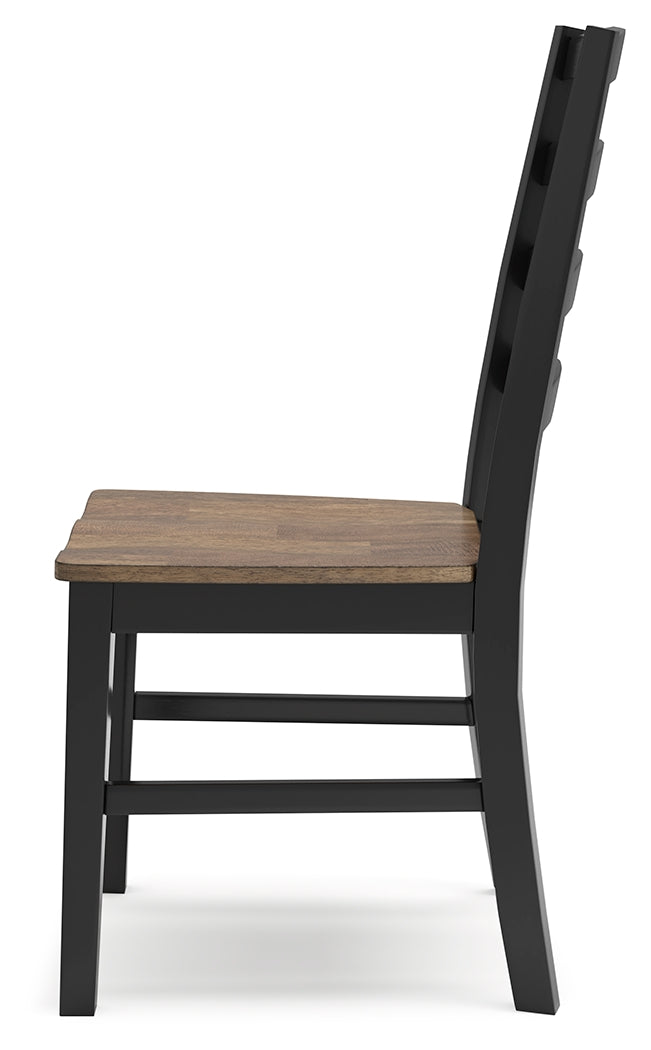 Wildenauer Dining Table and 6 Chairs and Bench in Brown/Black from Ashley - Luna Furniture