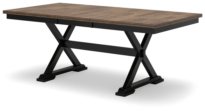 Wildenauer Dining Table and 6 Chairs and Bench in Brown/Black from Ashley - Luna Furniture