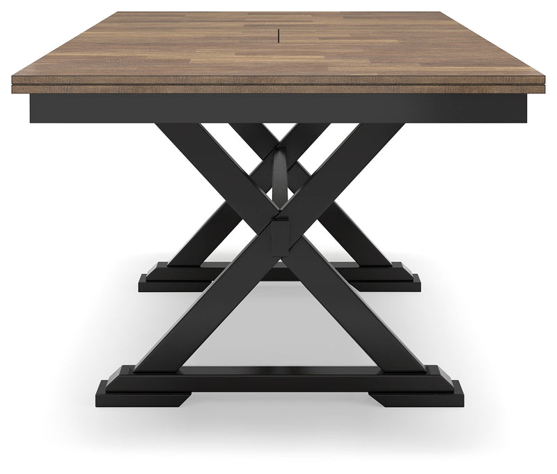 Wildenauer Dining Table and 6 Chairs and Bench in Brown/Black from Ashley - Luna Furniture