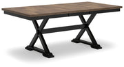 Wildenauer Dining Table and 6 Chairs and Bench in Brown/Black from Ashley - Luna Furniture