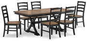 Wildenauer Dining Table and 6 Chairs in Brown/Black from Ashley - Luna Furniture
