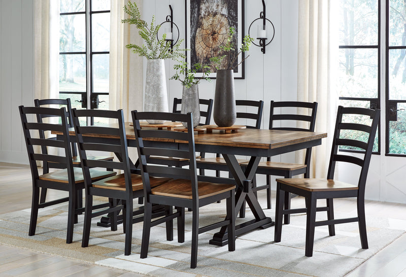 Wildenauer Dining Table and 8 Chairs in Brown/Black from Ashley - Luna Furniture