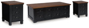 Wildenauer Lift-top Coffee Table and 2 Chairside End Tables - T664T1