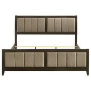 Wilkes 51-inch Upholstered Eastern King Bed Dark Cocoa - 224421KE