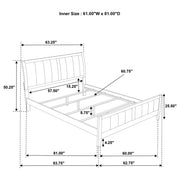 Wilkes 51-inch Upholstered Queen Bed Dark Cocoa - 224421Q