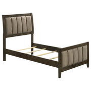 Wilkes 51-inch Upholstered Twin Bed Dark Cocoa - 224421T