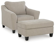 Willarae Chair and Ottoman in Taupe - PKG022015