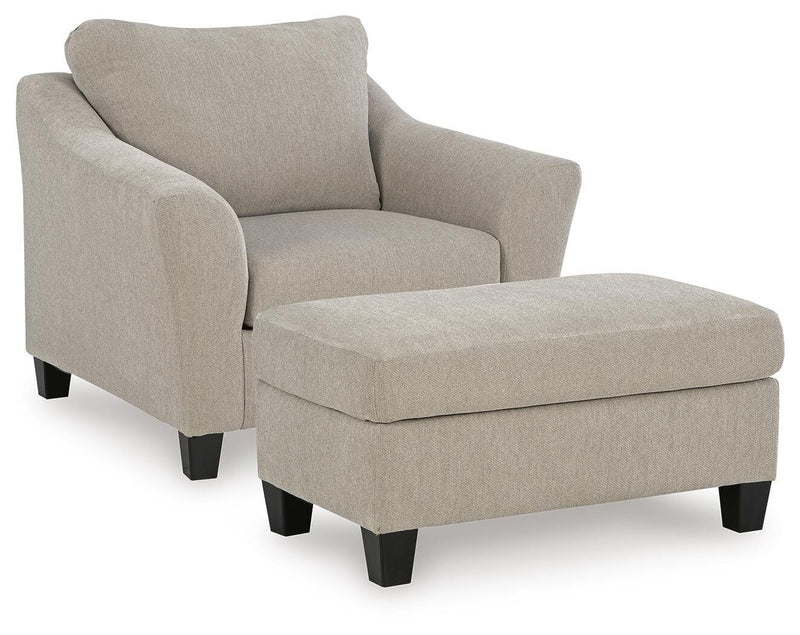 Willarae Chair and Ottoman in Taupe - PKG022015