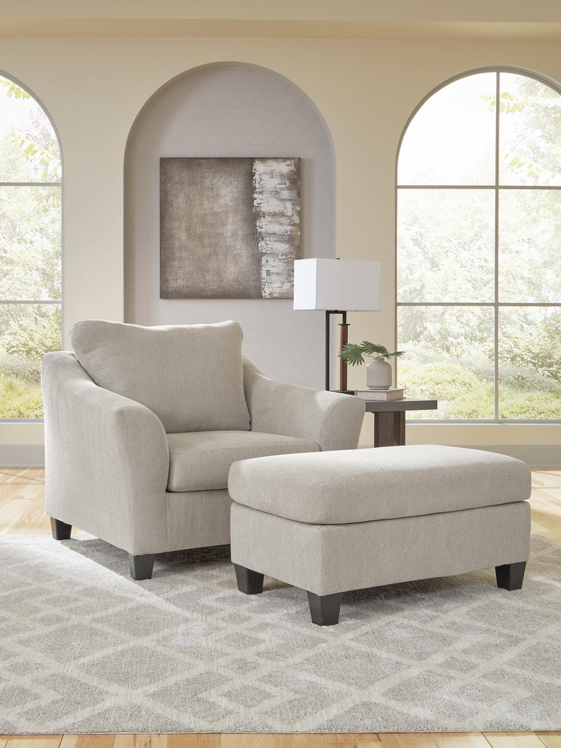 Willarae Chair and Ottoman in Taupe - PKG022015