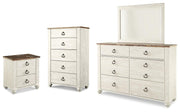 Willowton Dresser, Mirror, Chest and Nightstand - B267B76
