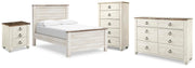 Willowton Full Panel Bed, Dresser, Chest and Nightstand - B267B73