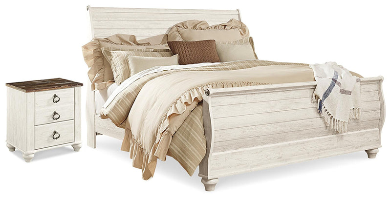 Willowton King Sleigh Bed and Nightstand - B267B74