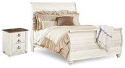 Willowton Queen Sleigh Bed and Nightstand - B267B69