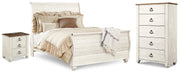 Willowton Queen Sleigh Bed, Chest and Nightstand - B267B77