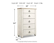 Willowton Queen Sleigh Bed, Chest and Nightstand - B267B77