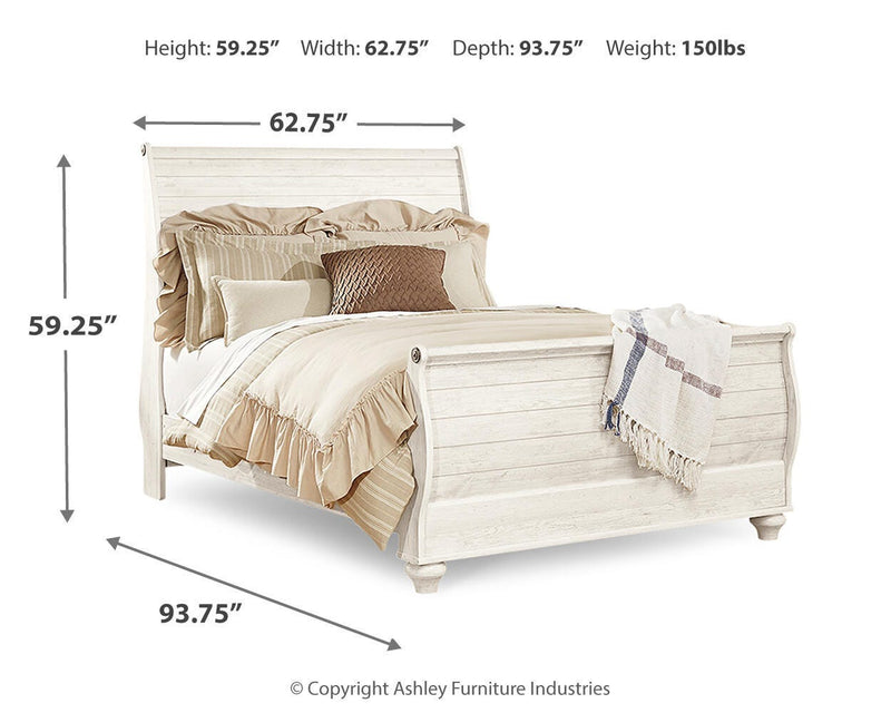 Willowton Queen Sleigh Bed, Chest and Nightstand - B267B77