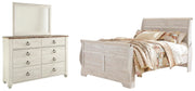 Willowton Queen Sleigh Bed, Dresser and Mirror - B267B30