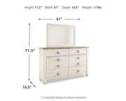 Willowton Twin Panel Bed, Dresser and Mirror - B267B51