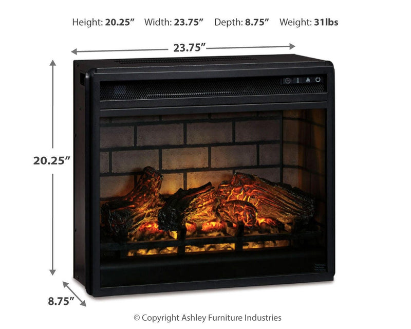 Willowton Whitewash 4-Piece Entertainment Center with Electric Fireplace - EW0267W9