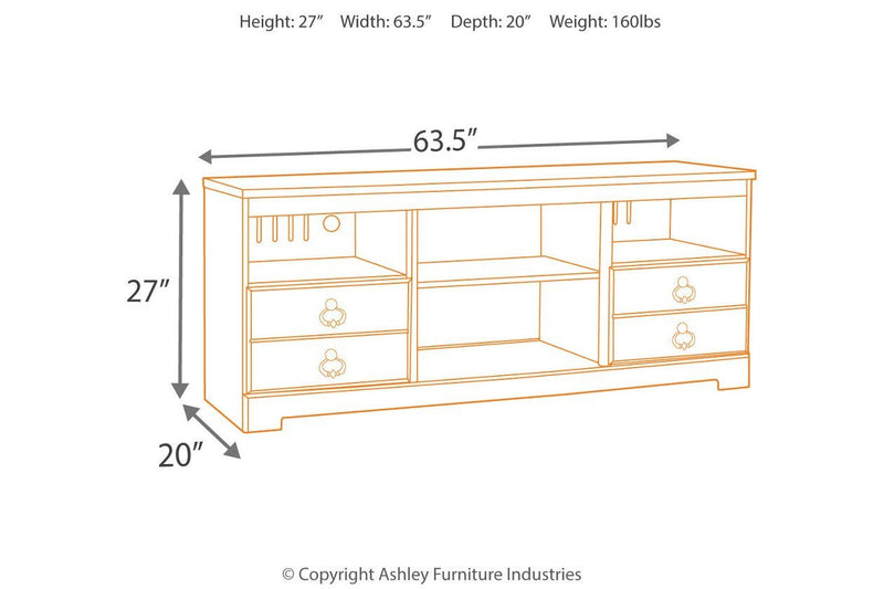 Willowton Whitewash 64" TV Stand - Gate FurnitureEntertainment Center