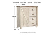 Willowton Whitewash Dressing Chest - Gate FurnitureChest